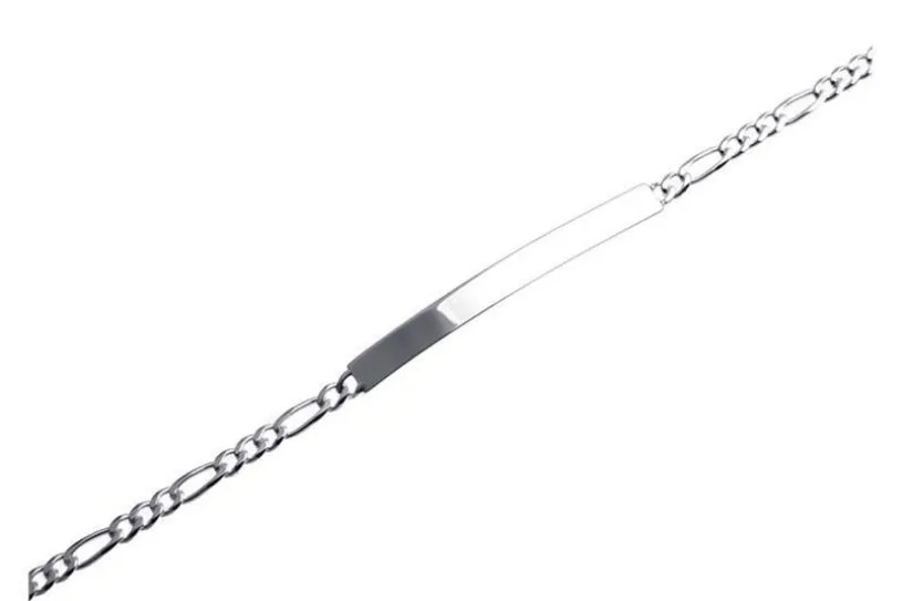 Figaro-Gravurarmband 4mm - 925 Silber