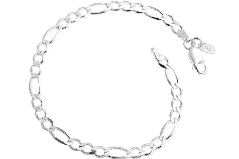Figarokette Armband 4,5mm - 925 Silber