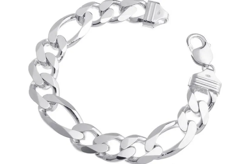 Figarokette Armband 13mm - 925 Silber