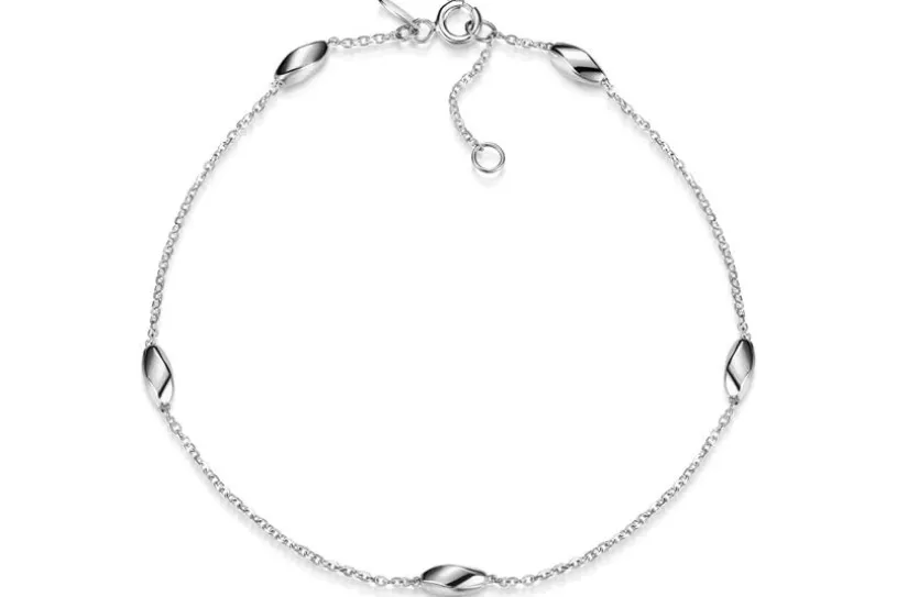 Fußkette Ankerkette 1,4mm mit Oliven - 925 Silber