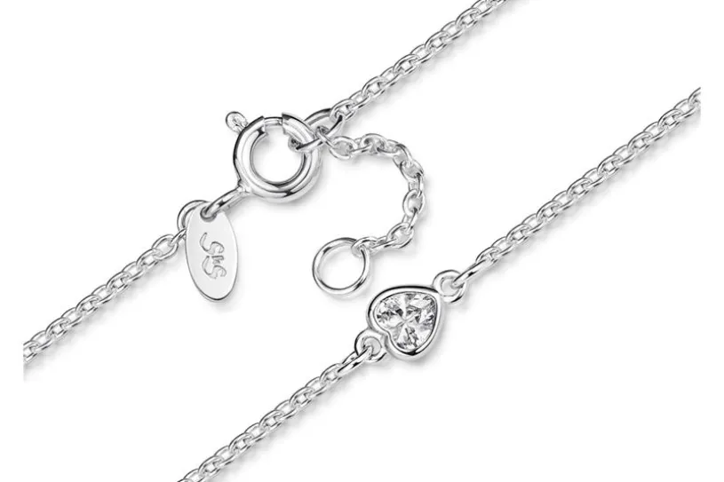 Fußkette Erbse 1,6 mit  Herz - 925 Silber