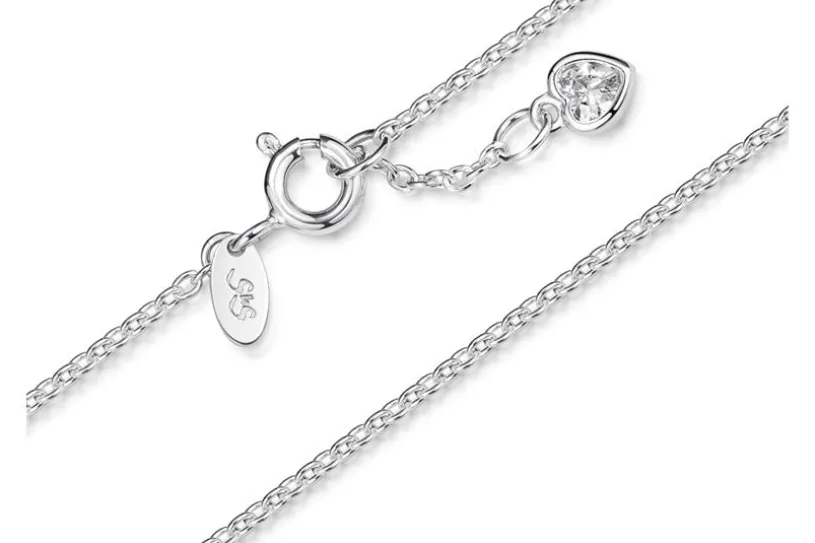 Fußkette Erbse 1,6 mit  Herzanhänger - 925 Silber