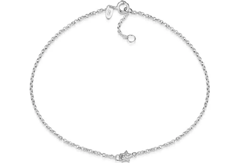 Fußkette Erbse 1,6 mit Stern - 925 Silber