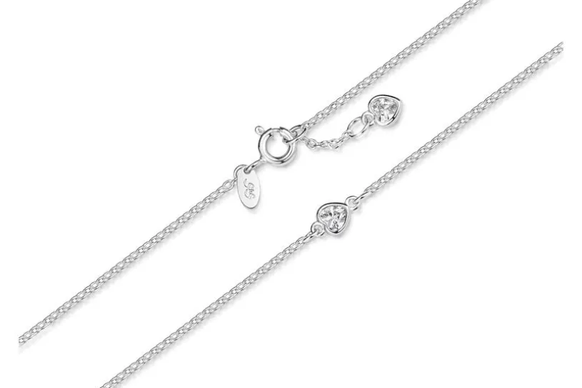 Fußkette Erbse 1,6 mit zwei Herzen - 925 Silber