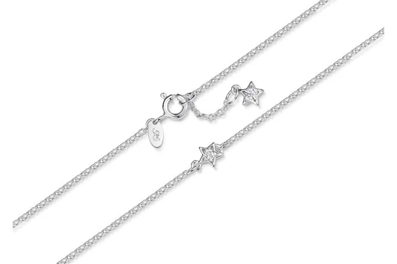 Fußkette Erbse 1,6 mit zwei Sternen -925 Silber