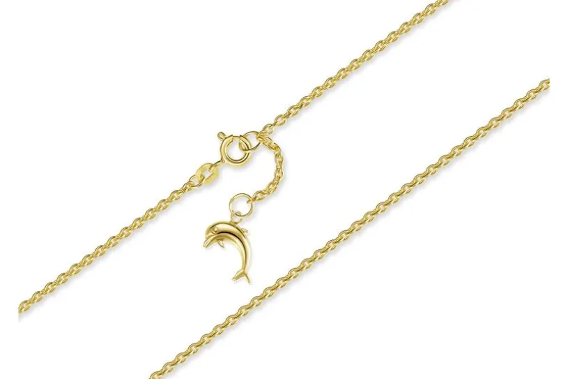 Fußkette Erbse 1,8mm mit Delphin - 585 Gold
