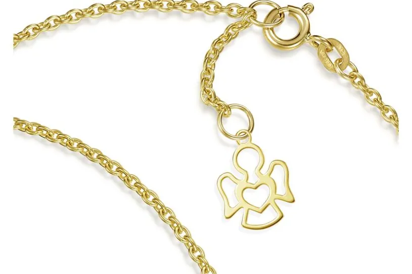 Fußkette Erbse 1,8mm mit Engel - 585 Gold