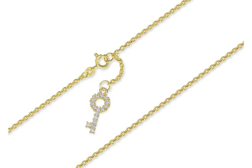 Fußkette Erbse 1,8mm mit Schlüssel - 585 Gold