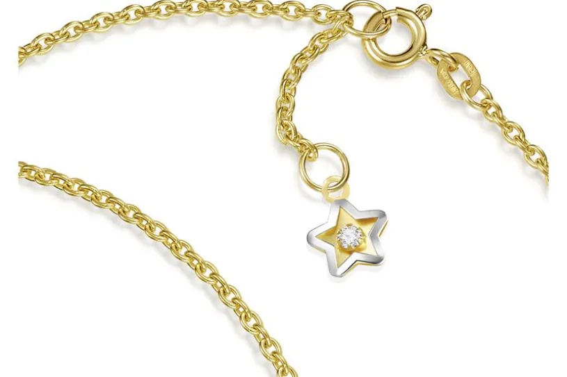 Fußkette Erbse 1,8mm mit Stern - 585 Gold