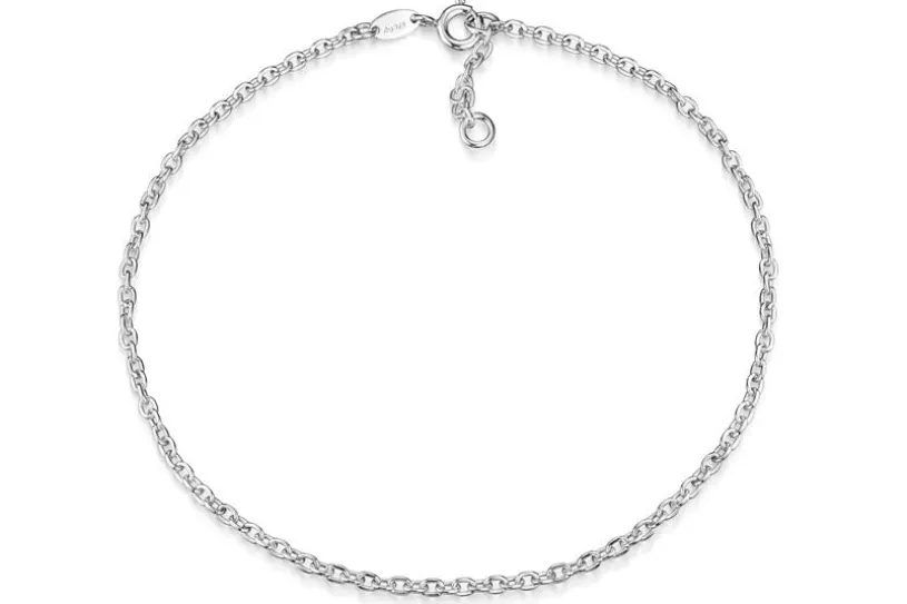 Fußkette Erbskette 2,2mm - 925 Silber wahlweise mit Anhängern