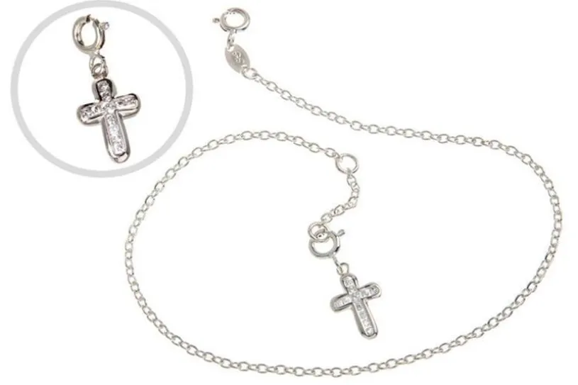 Fußkette Erbskette 2,2mm - 925 Silber wahlweise mit Anhängern