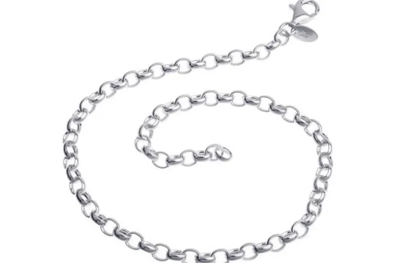 Fußkette Erbskette 4mm - 925 Silber wahlweise mit Anhängern