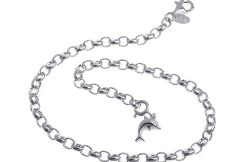 Fußkette Erbskette 4mm - 925 Silber wahlweise mit Anhängern