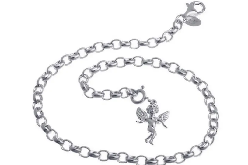 Fußkette Erbskette 4mm - 925 Silber wahlweise mit Anhängern