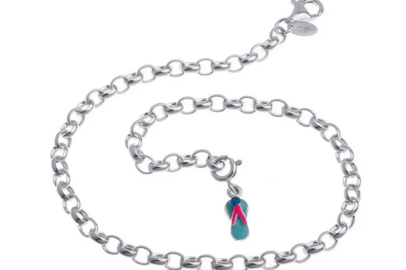 Fußkette Erbskette 4mm - 925 Silber wahlweise mit Anhängern