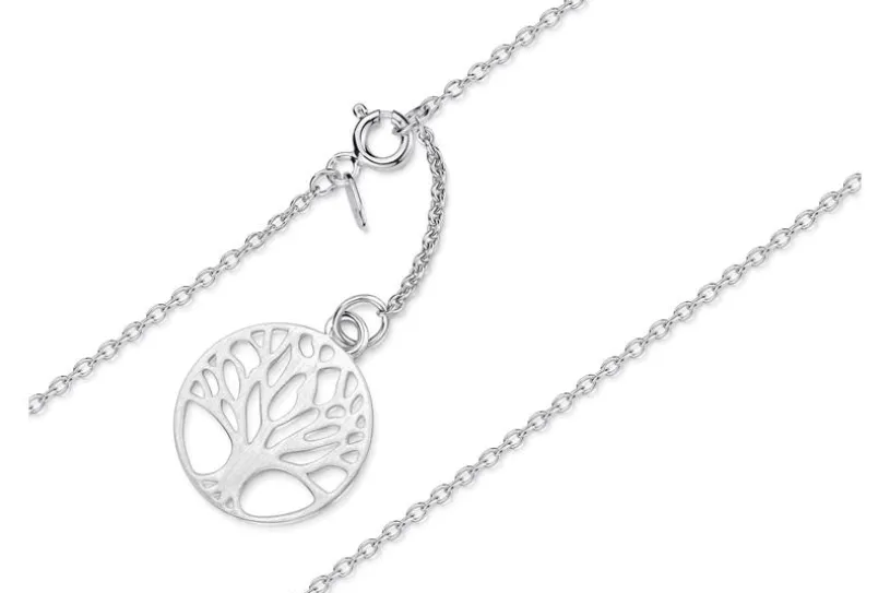 Fußkette Erbskette 1,3mm mit Lebensbaum - 925 Silber