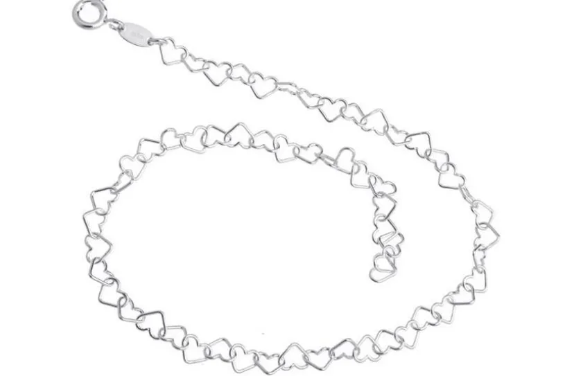 Fußkette Herzen - 925 Silber