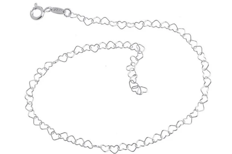 Fußkette Herzen klein - 925 Silber