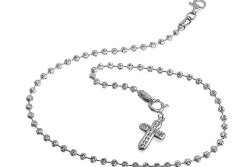 Fußkette Kugel 2,5mm - 925 Silber wahlweise mit Anhänger