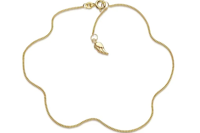 Fußkette 1mm mit Flügel - 333 Gold
