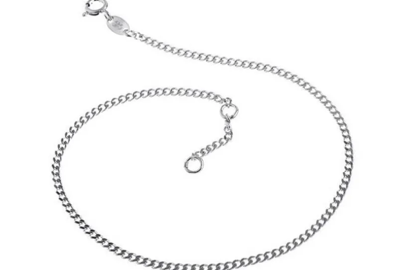 Fußkette Panzer 2,2mm - 925 Silber mit Anhänger - 925 Silber wahlweise mit Anhänger
