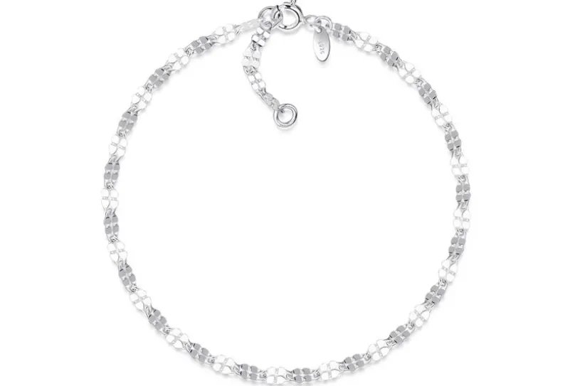 Fußkette Plättchenkette 3,4mm - 925 Silber