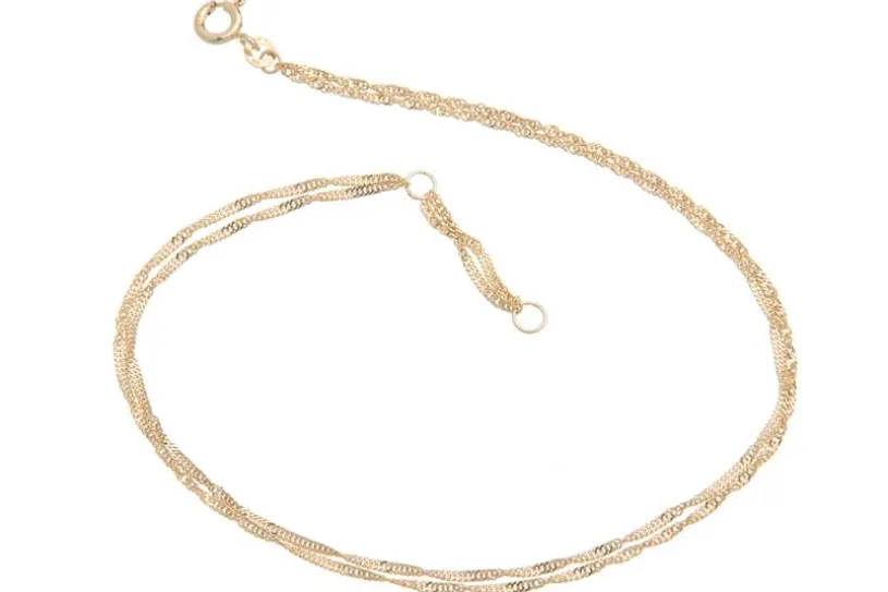 Fußkette Singapur 2reihig 1,4mm - 333 Gold