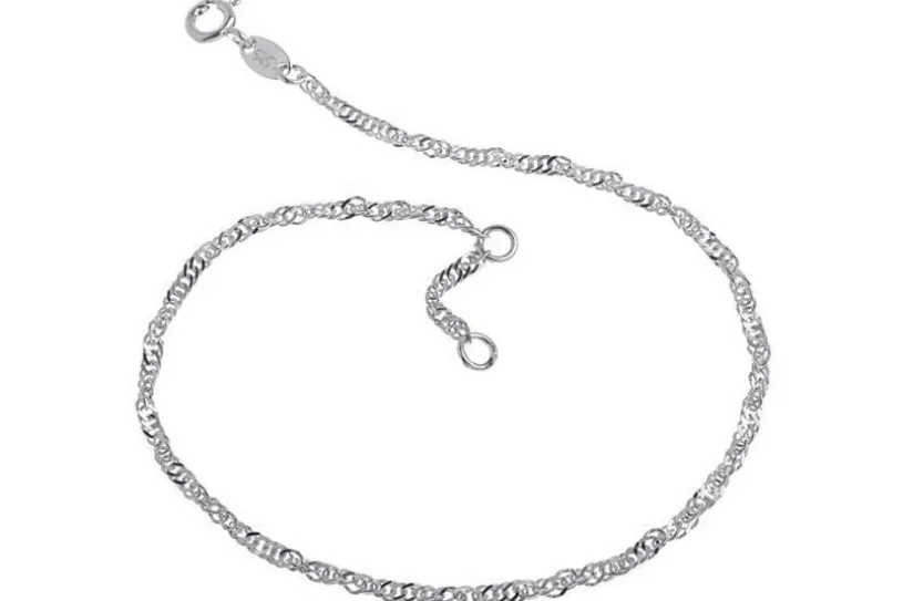 Fußkette Singapurkette 2,3mm - 925 Silber wahlweise mit Anhängern