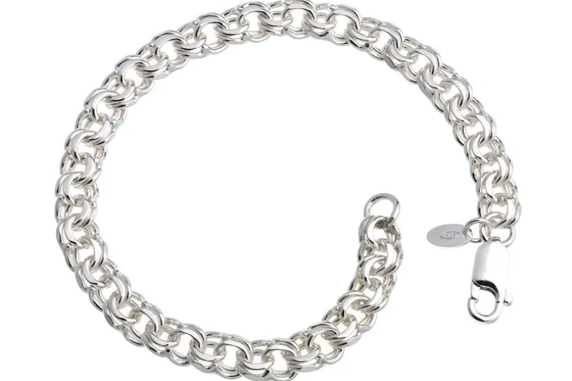 Garibaldikette Armband 7mm - 925 Silber