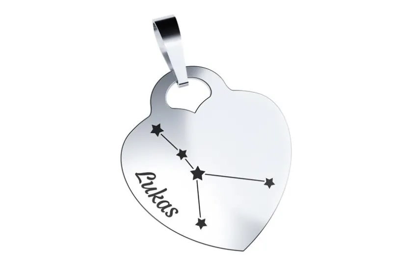 Gravuranhänger Herz Sternzeichen KREBS - 925 Silber