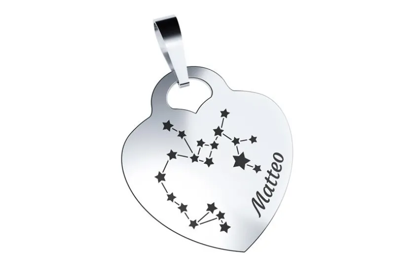 Gravuranhänger Herz Sternzeichen SCHÜTZE - 925 Silber