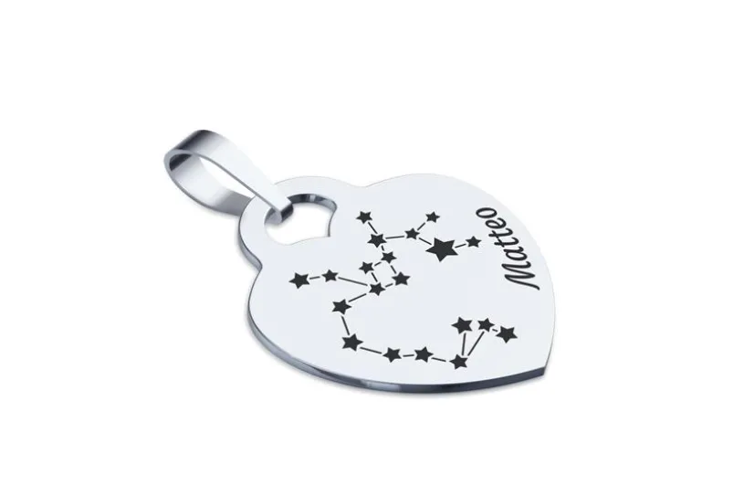 Gravuranhänger Herz Sternzeichen SCHÜTZE - 925 Silber