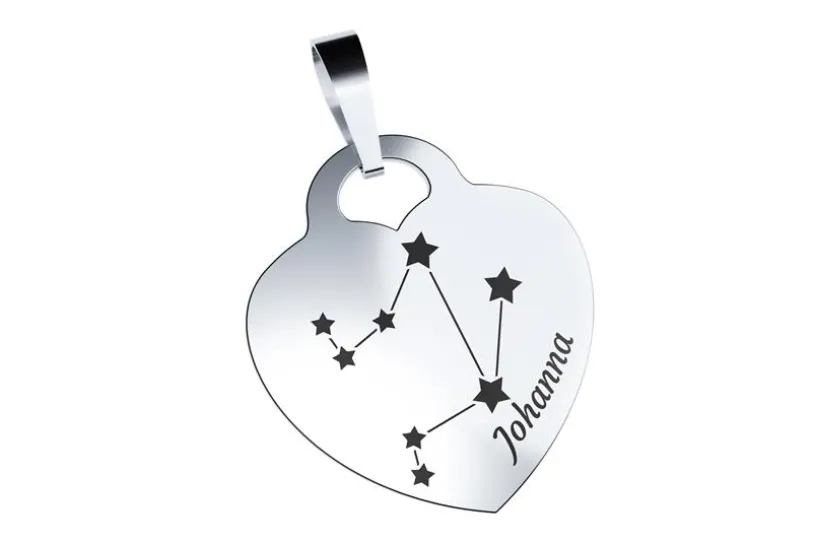 Gravuranhänger Herz Sternzeichen WAAGE - 925 Silber