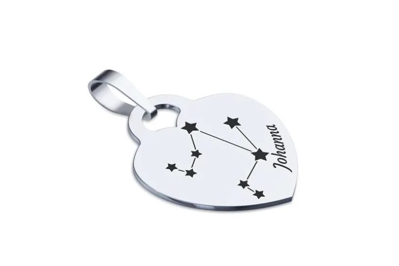 Gravuranhänger Herz Sternzeichen WAAGE - 925 Silber
