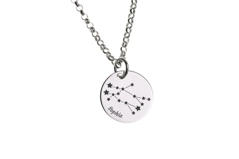 Gravuranhänger Sternzeichen Zwillinge - 925 Silber