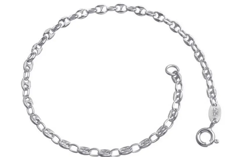 Kaffeebohnenarmband 3,3mm - 925 Silber