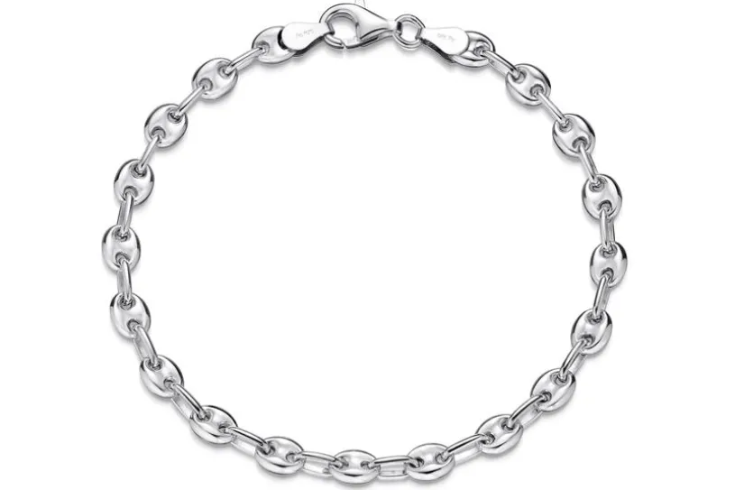 Kaffeebohnenarmband 5mm - 925 Silber