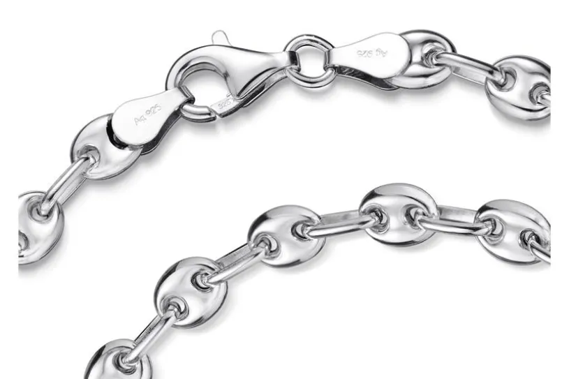 Kaffeebohnenarmband 5mm - 925 Silber