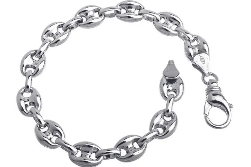 Kaffeebohnenarmband 9mm - 925 Silber