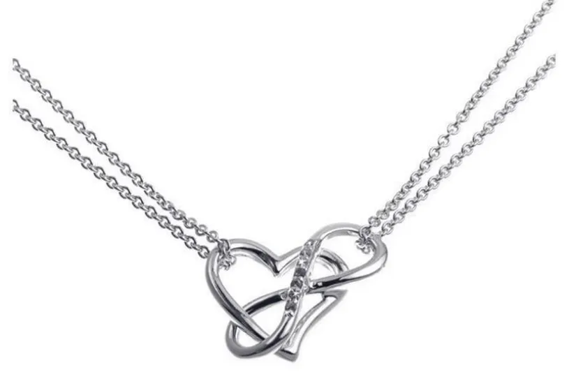 Kette mit Anhänger Herz und Unendlichkeitssymbol - 925 Silber
