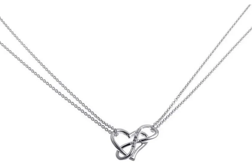 Kette mit Anhänger Herz und Unendlichkeitssymbol - 925 Silber