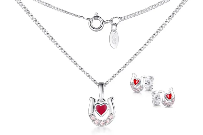 Kinder Schmuckset Hufeisen - 925 Silber
