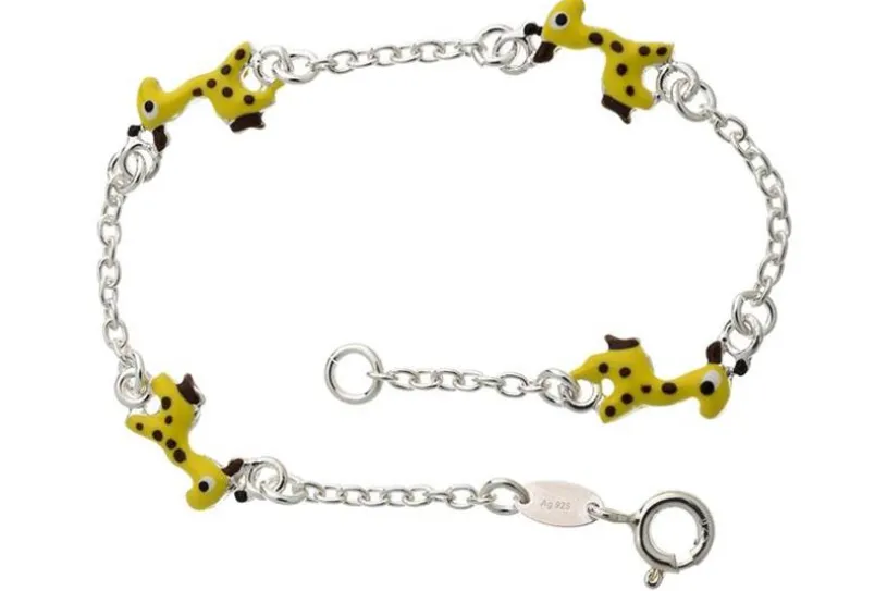 Kinder-Armband mit 4 Giraffen - 925 Silber