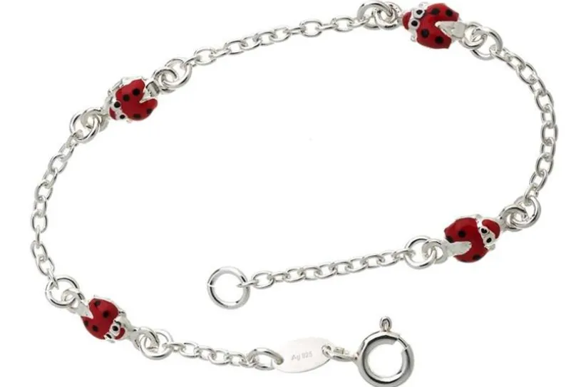 Kinder-Armband mit 4 Käfer - 925 Silber