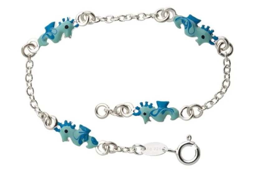 Kinder-Armband mit 4 Seepferden - 925 Silber