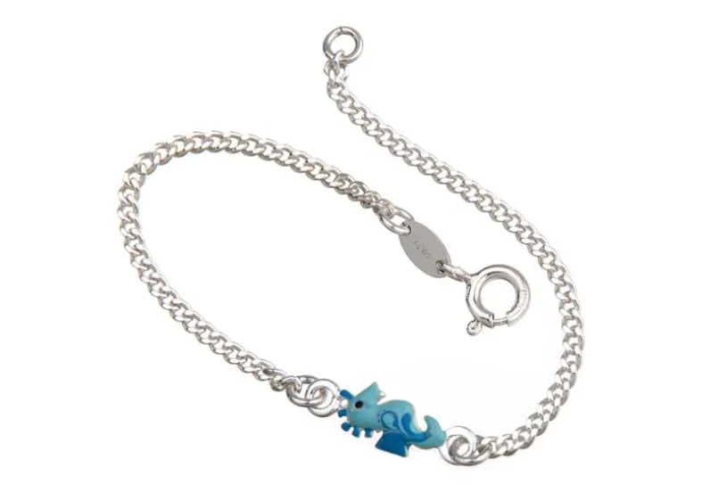 Kinder-Armband mit Seepferd - 925 Silber