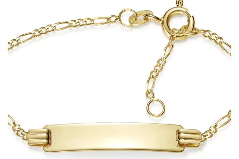 Kinder-Gravurarmband Figaro 1,5mm - 333 Gold
