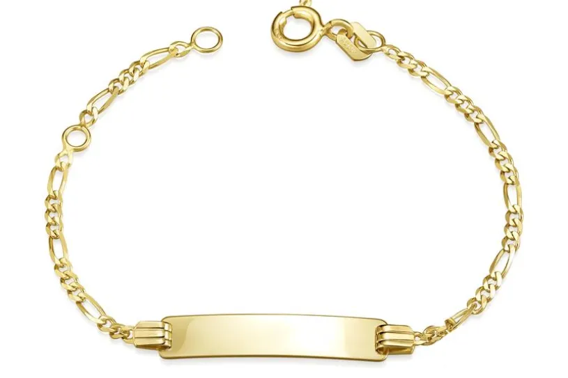 Kinder-Gravurarmband Figaro 2mm - 333 Gold