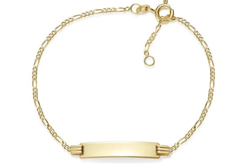 Kinder-Gravurarmband Figaro 1,5mm - 585 Gold