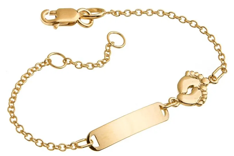 Kinder-Gravurarmband Füsse - 375 Gelbgold